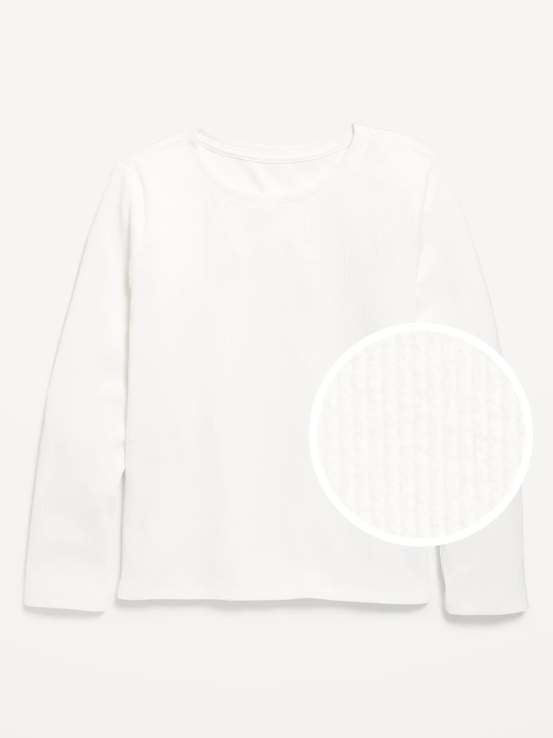 Softest Long-Sleeve Ribbed T-Shirt for Girls