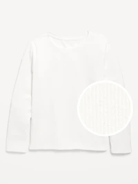 Softest Long-Sleeve Ribbed T-Shirt for Girls
