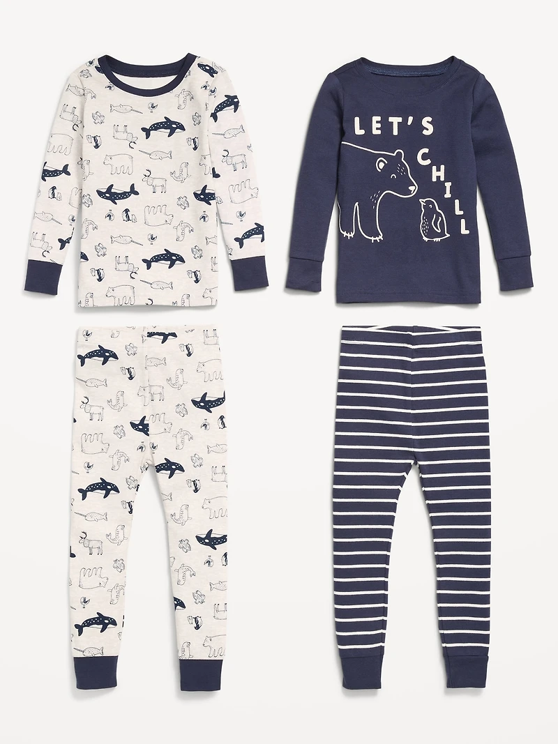Snug-Fit Graphic Pajama 4-Piece for Toddler & Baby