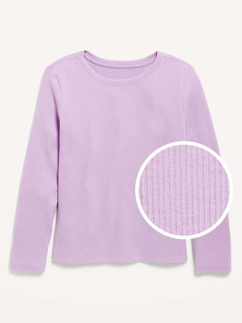 Softest Long-Sleeve Ribbed T-Shirt for Girls