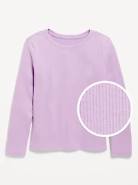 Softest Long-Sleeve Ribbed T-Shirt for Girls