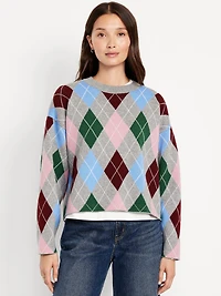 SoSoft Cropped Argyle Sweater
