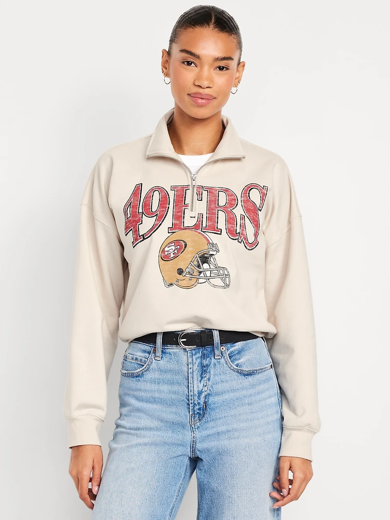 San Francisco 49ers Oversized Half-Zip Sweatshirt