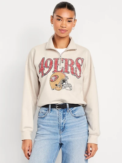 San Francisco 49ers Oversized Half-Zip Sweatshirt