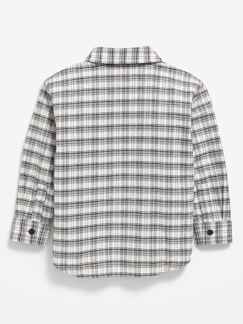 Plaid Flannel Pocket Shirt for Toddler Boys
