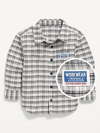 Plaid Flannel Pocket Shirt for Toddler Boys