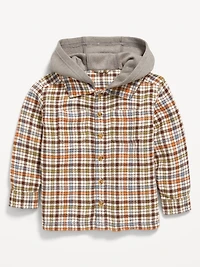 Button-Front Hooded Shirt for Toddler Boys