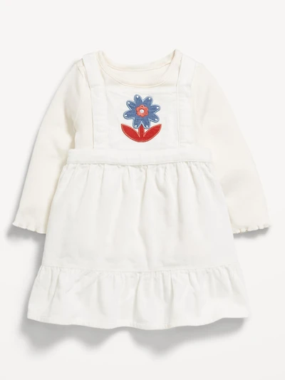 Long-Sleeve Ribbed T-Shirt and Corduroy Dress Set for Baby