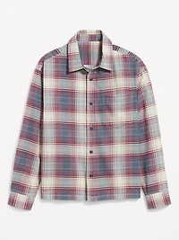 Cropped Plaid Flannel Shirt