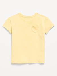 Softest Short-Sleeve Heart-Pocket T-Shirt for Girls
