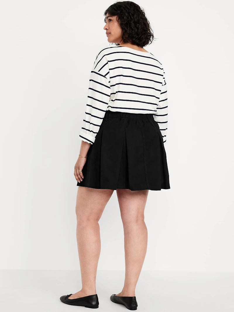 High-Waisted Pleated Mini Skirt