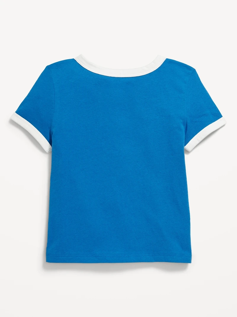 Detroit Lions Fitted Graphic Ringer T-Shirt for Girls