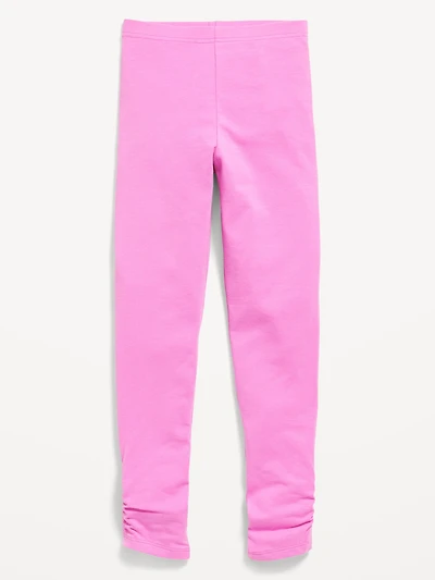 High-Waisted Side Ruched Leggings for Girls