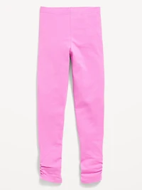 High-Waisted Side Ruched Leggings for Girls