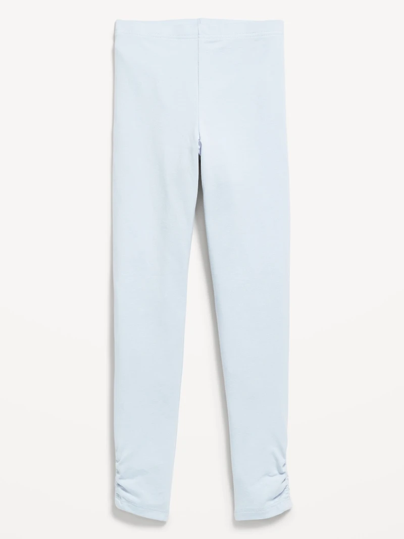 High-Waisted Side Ruched Leggings for Girls