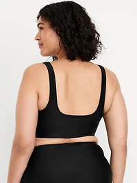 Matte Scoop-Neck Bikini Swim Top