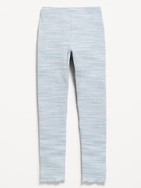 High-Waisted Ribbed Lettuce-Edge Leggings for Girls