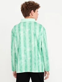 Oversized Long-Sleeve Collared Soccer Top for Boys