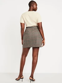High-Waisted Faux-Leather Mini Skirt