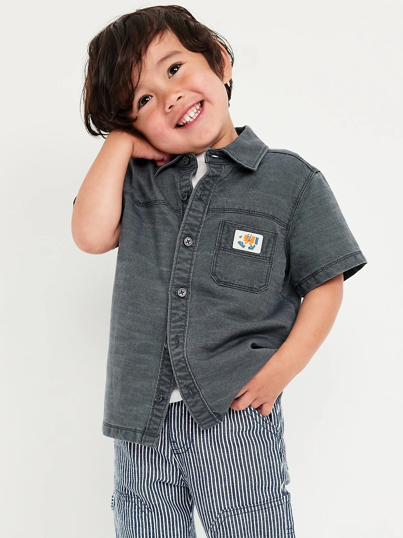 Short-Sleeve Utility Pocket Shirt for Toddler Boys
