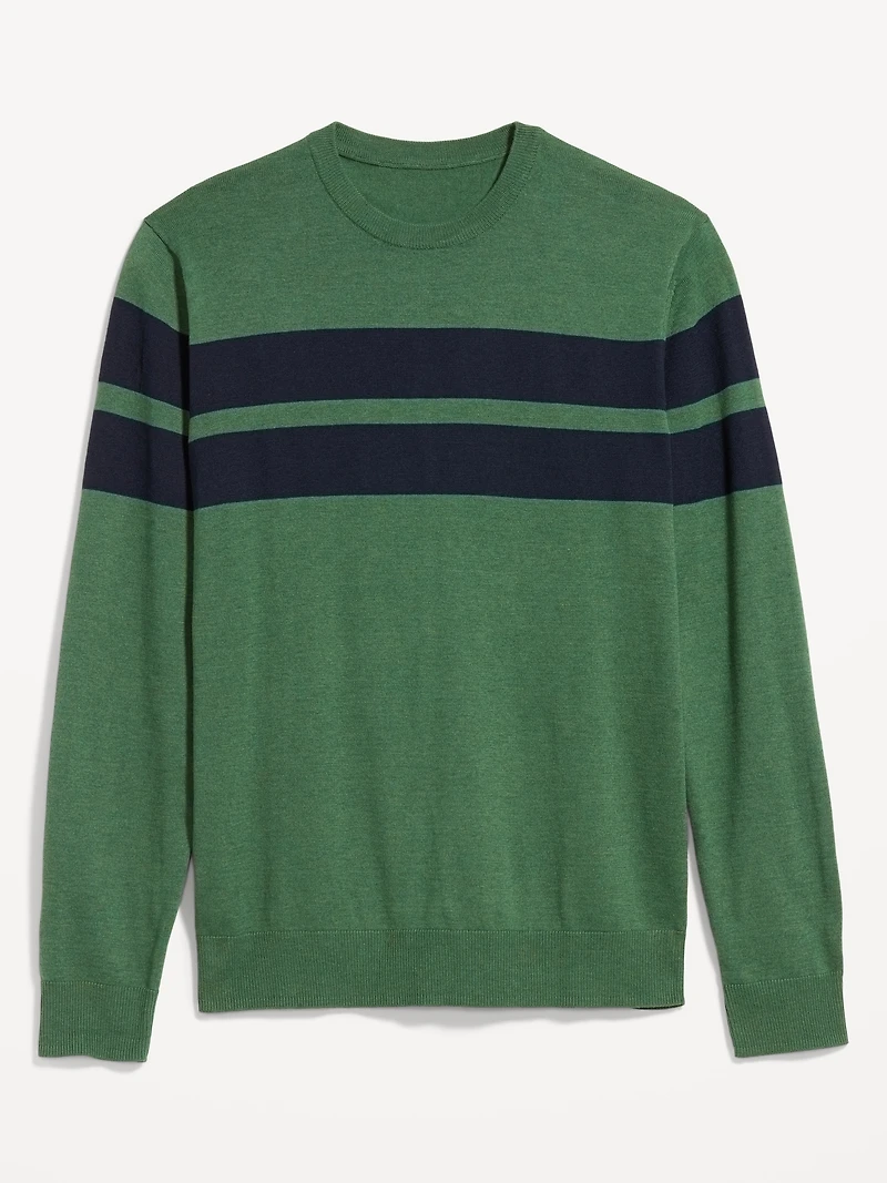 Chest-Stripe Crew-Neck Sweater