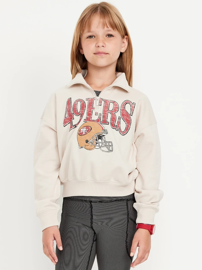 San Francisco 49ers Oversized Quarter-Zip Sweatshirt for Girls