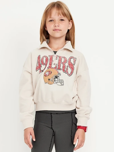 San Francisco 49ers Oversized Quarter-Zip Sweatshirt for Girls