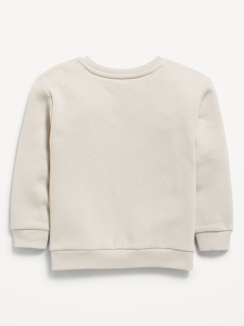 Oversized Unisex Logo-Graphic Crew-Neck Sweatshirt for Toddler