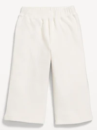 Cozy Ribbed Wide-Leg Cropped Pants for Toddler Girls