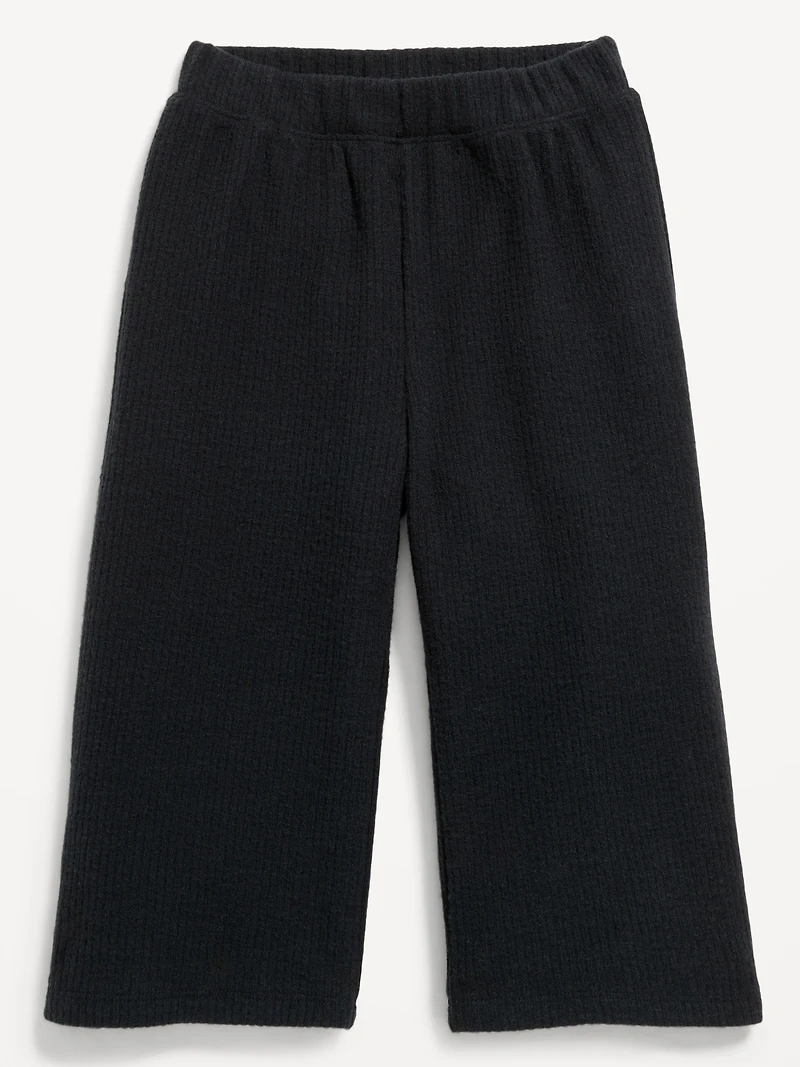 Ribbed Wide-Leg Cropped Pants for Toddler Girls