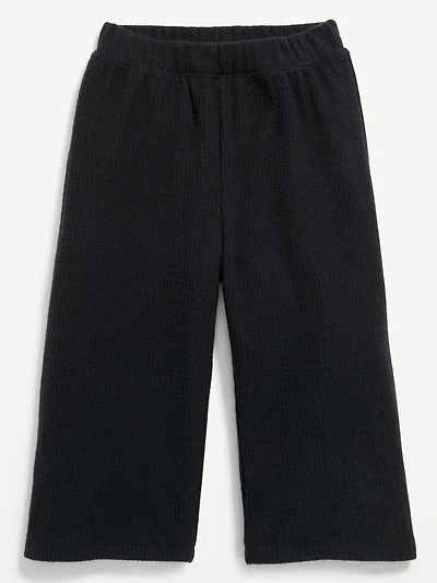 Ribbed Wide-Leg Cropped Pants for Toddler Girls