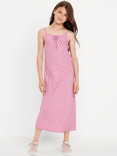 Printed Sleeveless Fit and Flare Maxi Dress for Girls