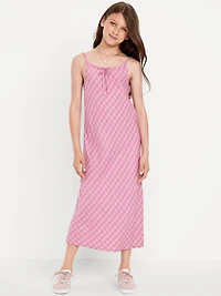 Printed Sleeveless Fit and Flare Maxi Dress for Girls