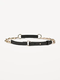 Faux Leather Chain Belt for Women