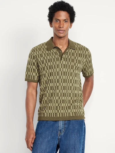 Short-Sleeve Sweater-Knit Polo