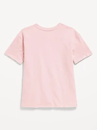 Oversized Short-Sleeve Graphic Raw-Edge T-Shirt for Girls