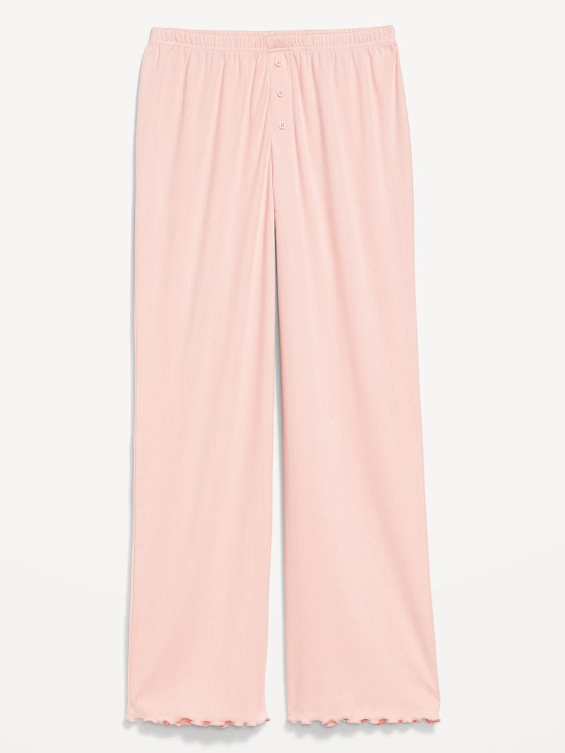 High-Waisted Cozy Rib Pajama Pants