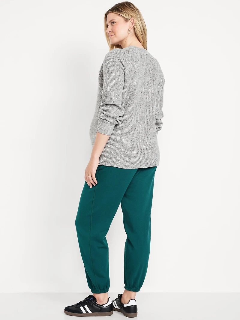 Maternity Rollover-Waist Jogger Sweatpants