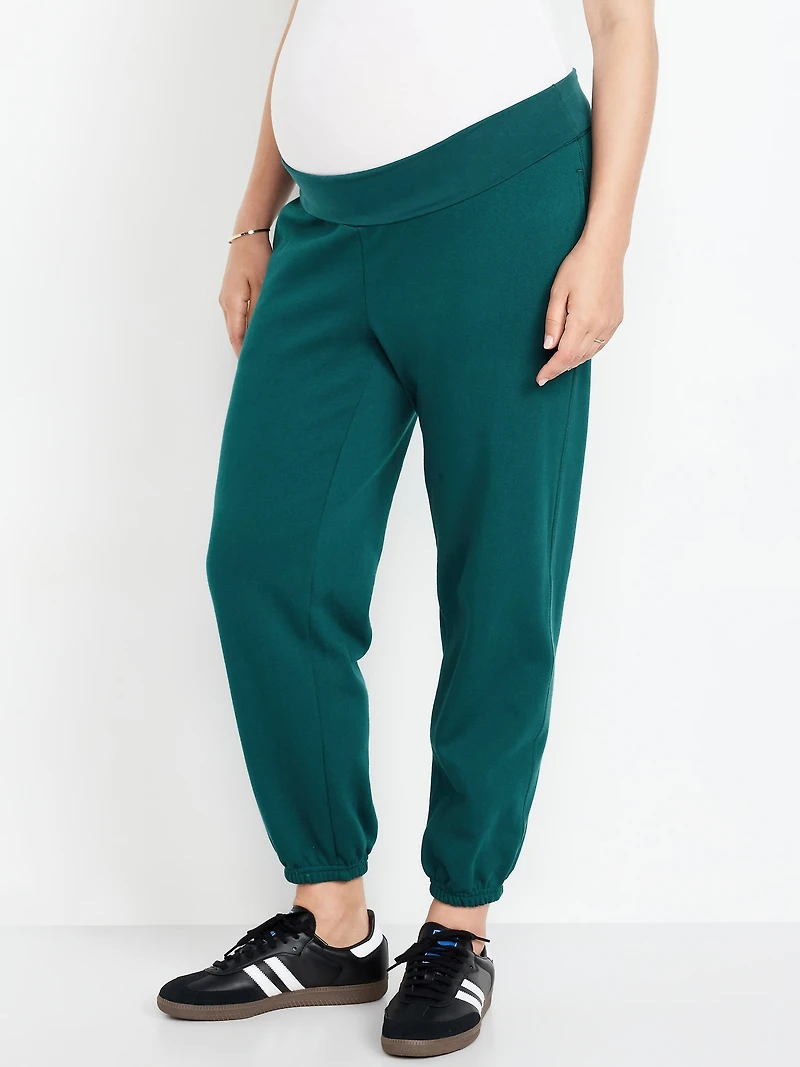Maternity Rollover-Waist Jogger Sweatpants