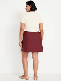 High-Waisted Crepe Flounce Mini Skirt