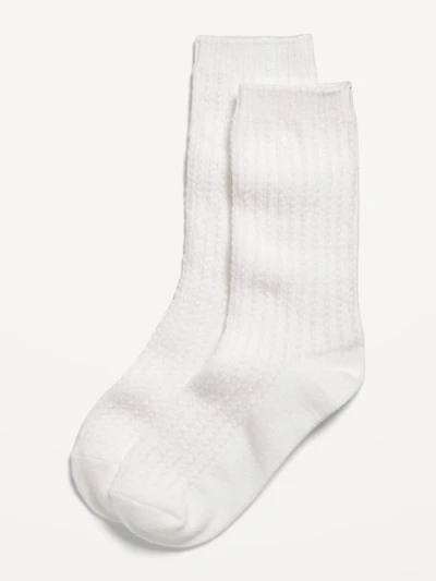 Slouchy Textured Crew Socks for Women