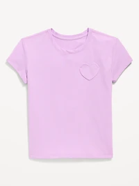 Softest Short-Sleeve Heart-Pocket T-Shirt for Girls