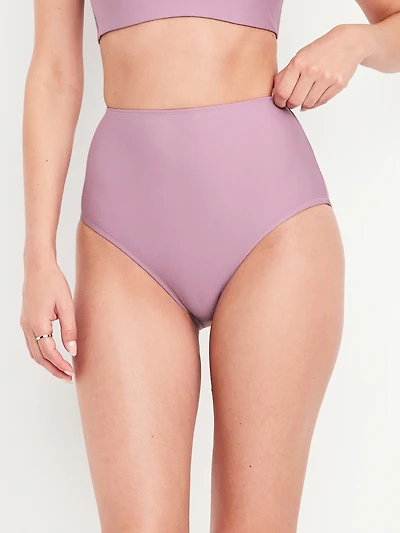 Matte High-Waisted Bikini Swim Bottoms