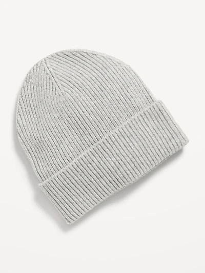 Rib-Knit Cuffed Beanie for Women