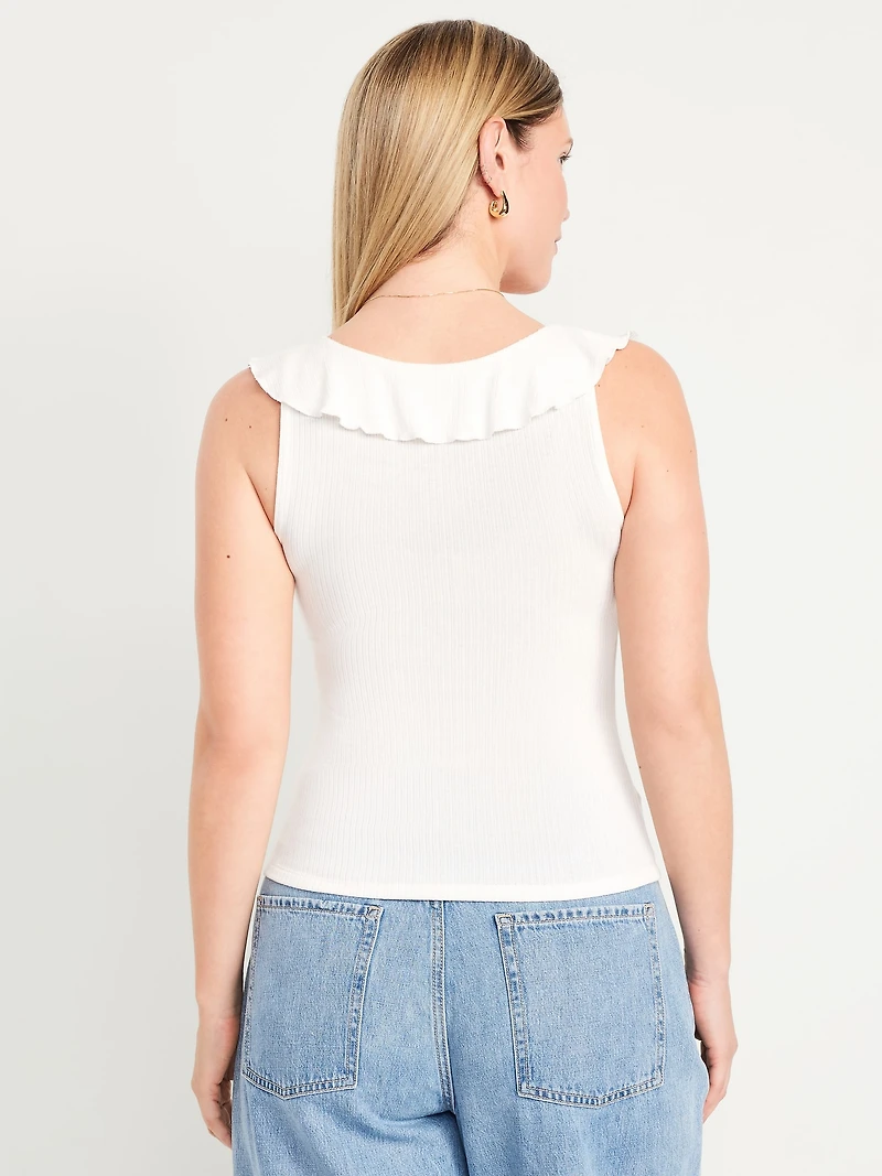 Sleeveless Ruffle Top