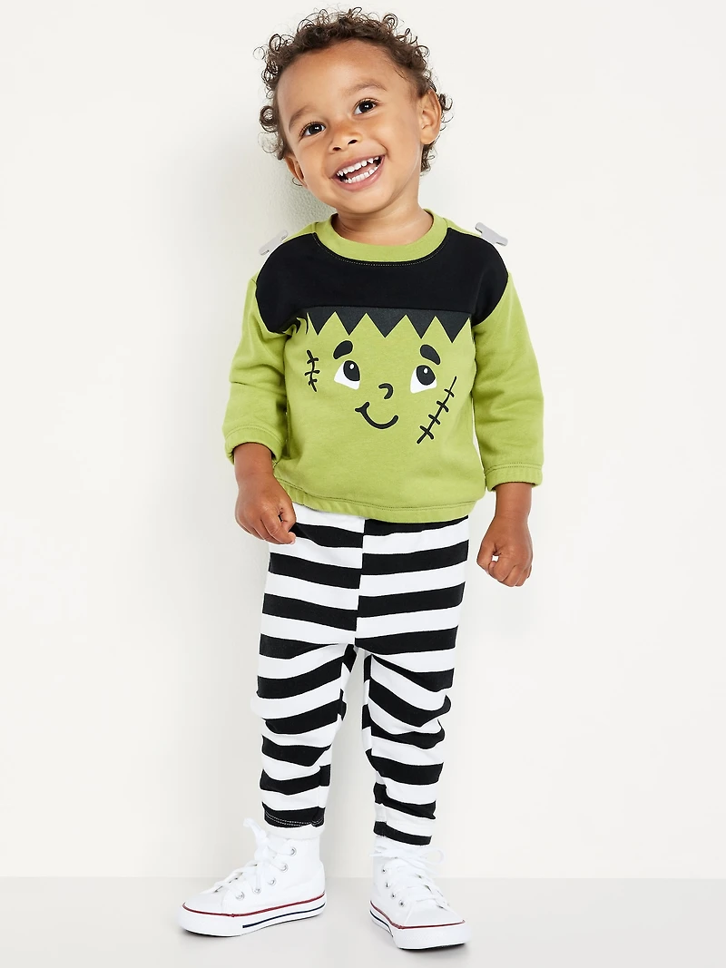 French-Terry Halloween Sweatshirt and Sweatpants Set for Baby
