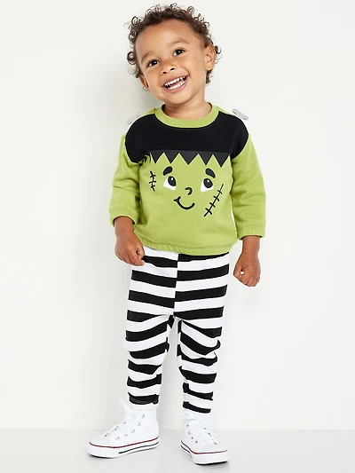 French-Terry Halloween Sweatshirt and Sweatpants Set for Baby