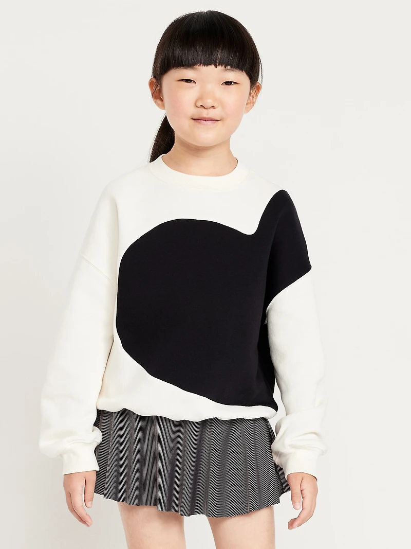 Oversized Graphic Tunic Sweatshirt for Girls