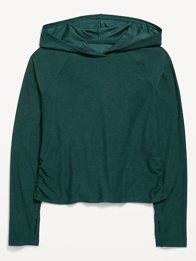 CloudMotion Side-Ruched Performance Hoodie for Girls