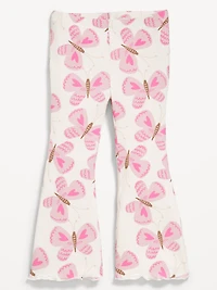 Printed Ribbed Flare Leggings for Toddler Girls